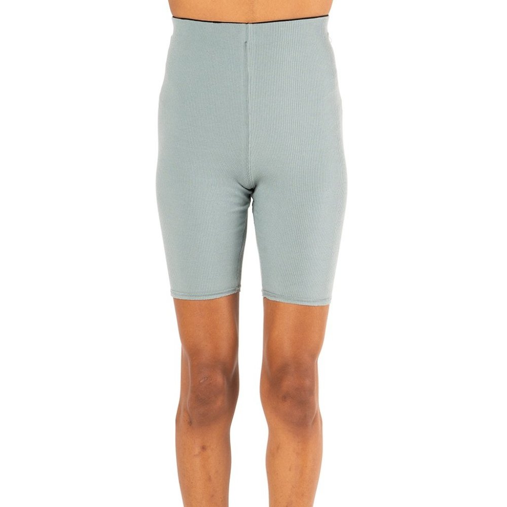 Bassike Slim Rib Bike Short - Lagoon